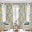 Ensemble de 2 rideaux à motif floral Mid Century-1050334070-1050334071