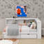 Lit de jour simple avec tiroirs, armoires et port USB-763543919