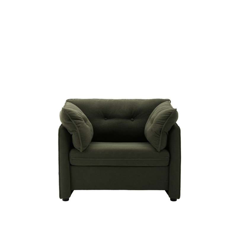 Fauteuil d'appoint simple en chenille, Chenille verte