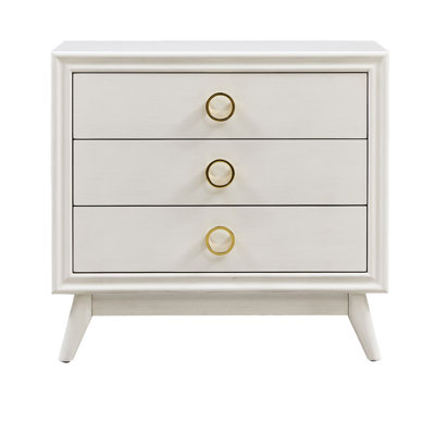 3-Drawer White Accent Chest by Mercer41