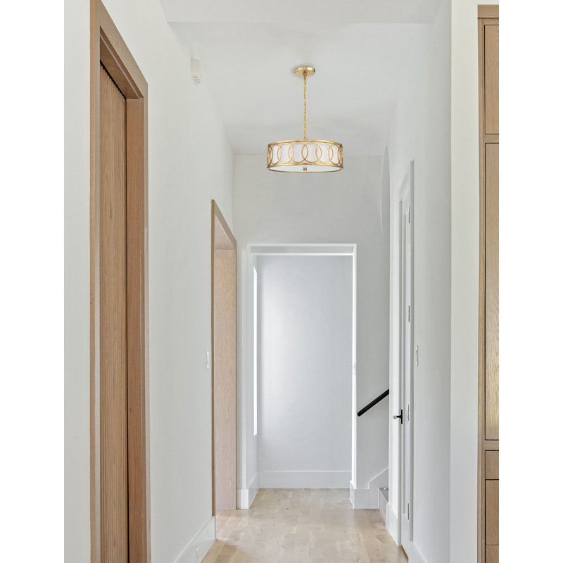 Marq 6 - Light Dimmable Drum Chandelier, Gold