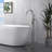 Euro Collection Single Handle Floor Mounted Roman Tub Filler Faucet with Hand Shower - Brushed Nickel-36865952