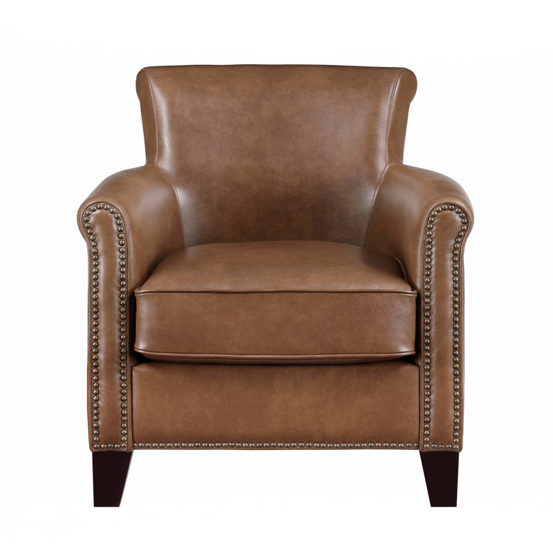 Fauteuil d'appoint en cuir fleur