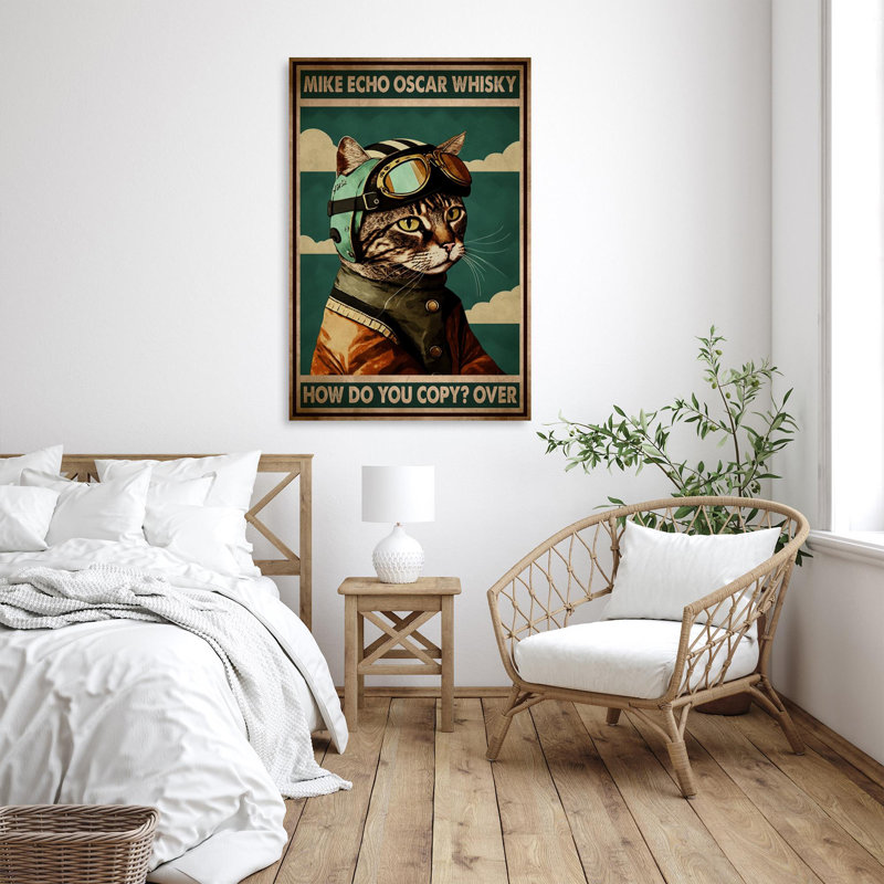 " Cat Pilot How Do You Copy Over ", 20" H x 16" W x 1.25" D