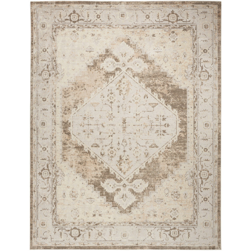 Tapis oriental lavé et tissé à la machine 4 pi x 6 pi sauge
