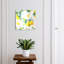 Key box for wall, Opens to the right, 30x30x5, Black, Yellow lemons and green leaves in watercolor, 