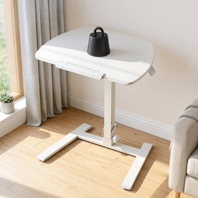Bureau assis-debout, 65 x 48 cm, petit poste de travail pour ordinateur, capacité de 15 kg, hauteur réglable, plateau inclinable, vérin pneumatique, idéal pour le bureau à domicile, entièrement assemblé.