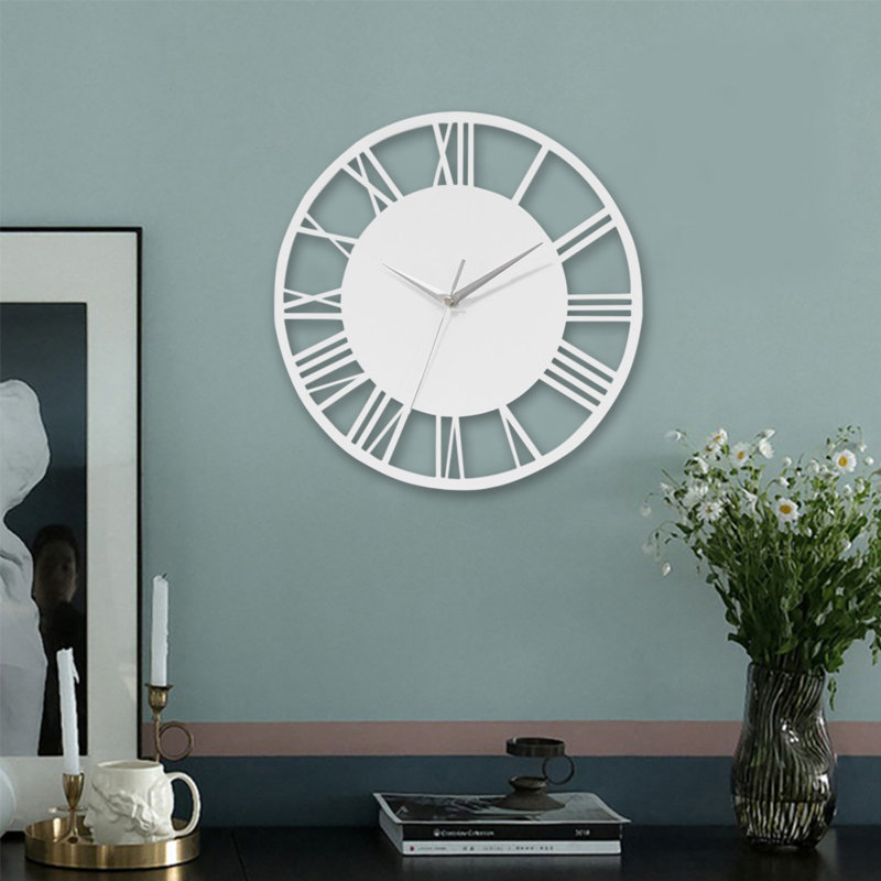 Spataro Solid + Manufactured Wood Wall Clock, White