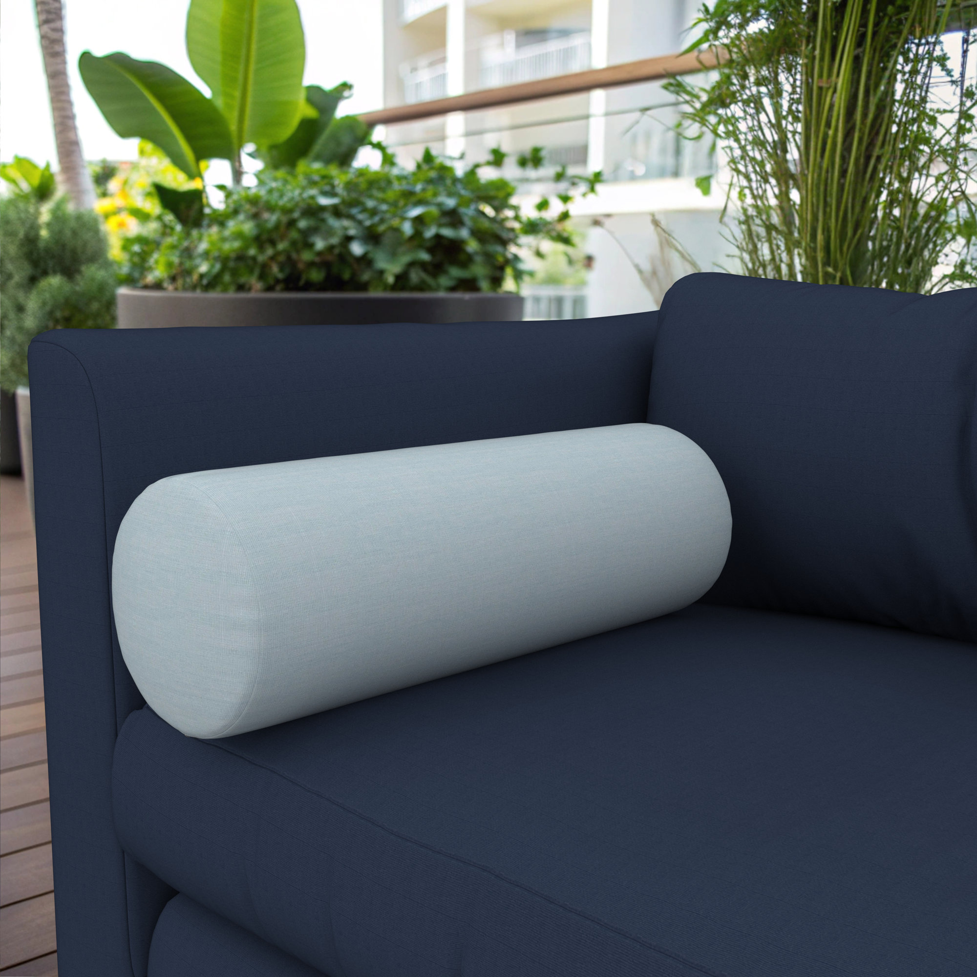 Amala Outdoor/Indoor Bolster Pillow, Play Sky