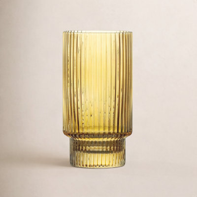 Hadley Ribbed Crystal Highball Glass