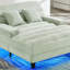 Méridienne moderne avec méridienne 57,1 po Canapé-lit rembourré en chenille avec dossier réglable et bande lumineuse DEL pour le salon, vert
