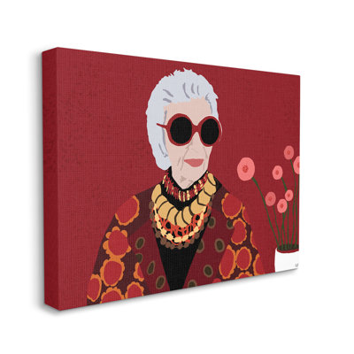 Portrait rouge glamour de Apfel Fashion Icon