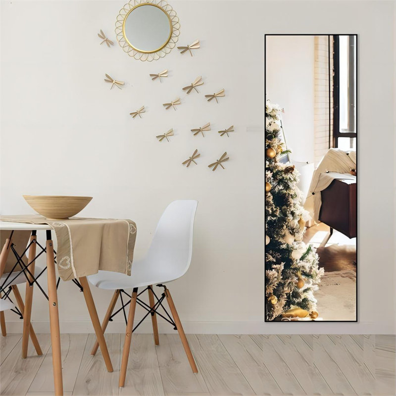 Miroir mural, H 50 po x l 16 po, Noir