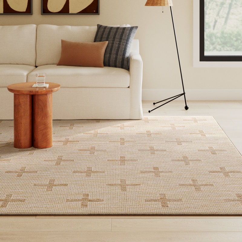 Bronwyn Geometric Machine Woven Indoor / Outdoor Rug, Rectangle 7'10" x 10'
