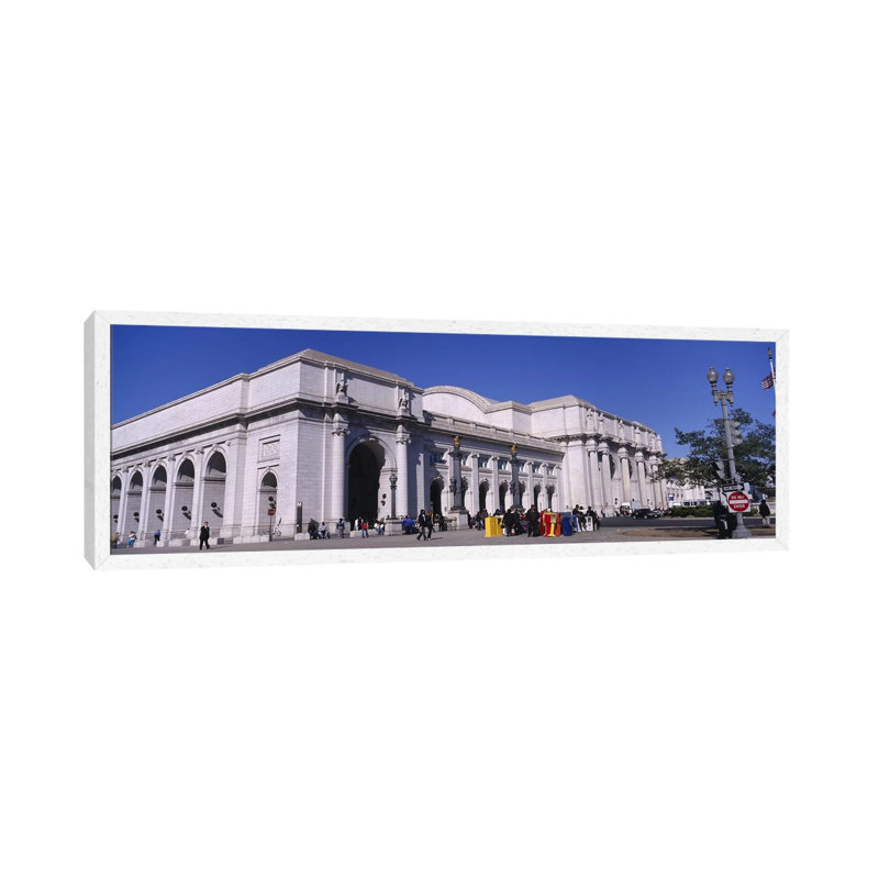 USA, Washington DC, Tourists walking in front of Union Station 1 Piece Panoramic Wall Art on Canvas, 182.88 cm H x 60.96 cm W