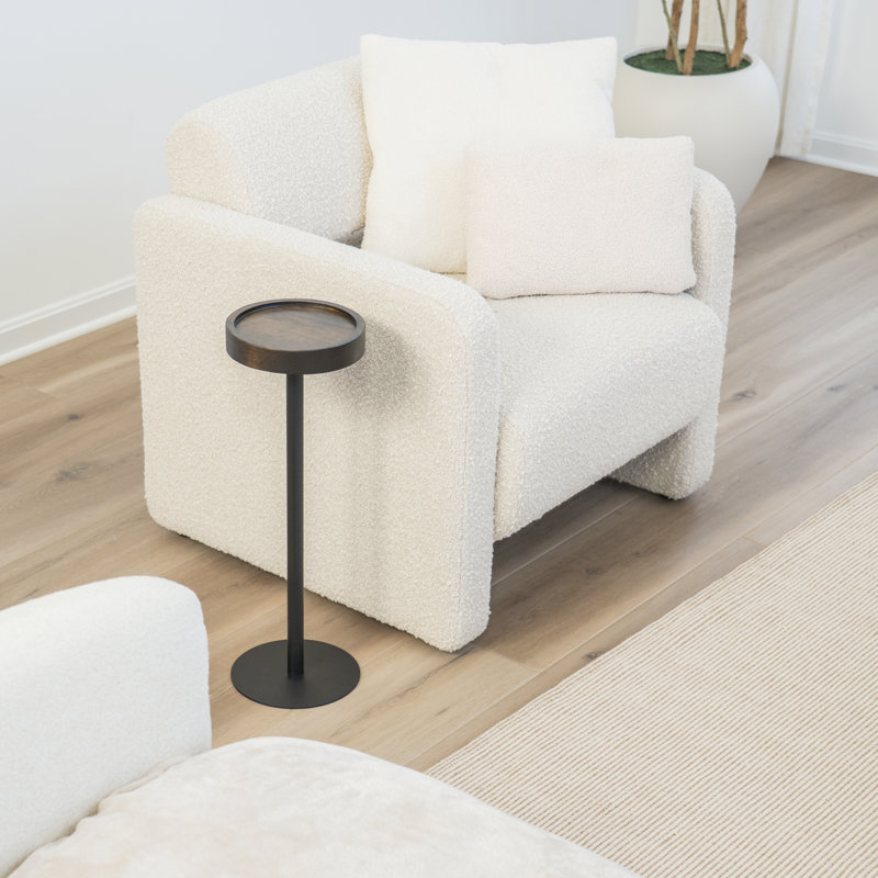 Round Side Table, Black, Jacobean