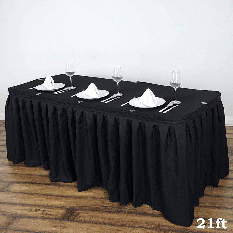 Ebneter Table Skirt, 75cm W x 640cm L, Black