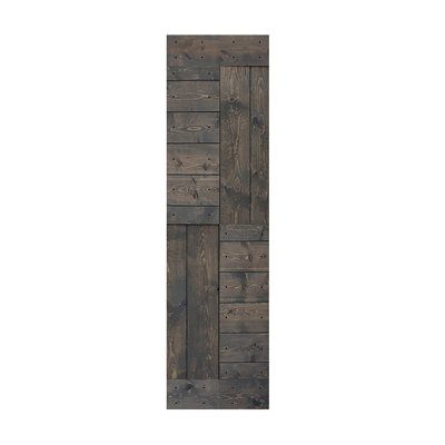 Porte de grange coulissante de style S brevetée sans quincaillerie d'installation (dalle de porte seulement) - Assemblage requis