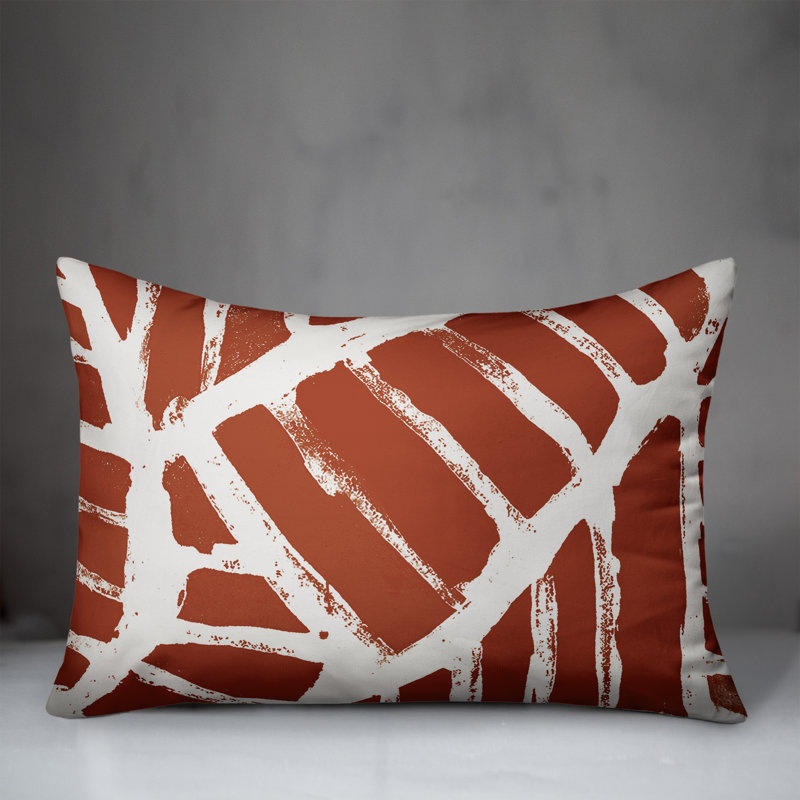  Housse et insert de coussin d'extérieur pour l'extérieur, Orange / Rouge, Géométrique 2