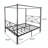 Elanny Four Poster Bed Metal Canopy Bed Frame, Platform Bed Frame with X Shaped Frame-1868452835