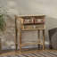 Console en bois avec 3 tiroirs