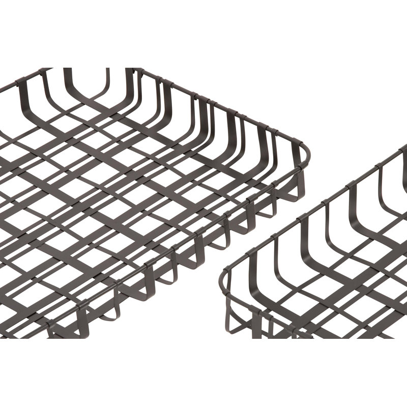 Ensemble de plateaux décoratifs 2 pièces en métal, Noir