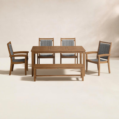 Fleur 64" Eucalyptus Patio Dining Set