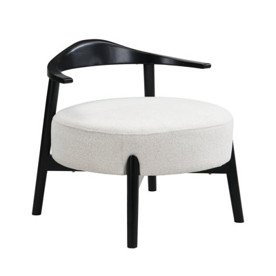 Upholstered Accent Chair, Modern Living Room Chairs, Reading Armchair For Sunroom Bedroom, Beige, Supports 300Lbs