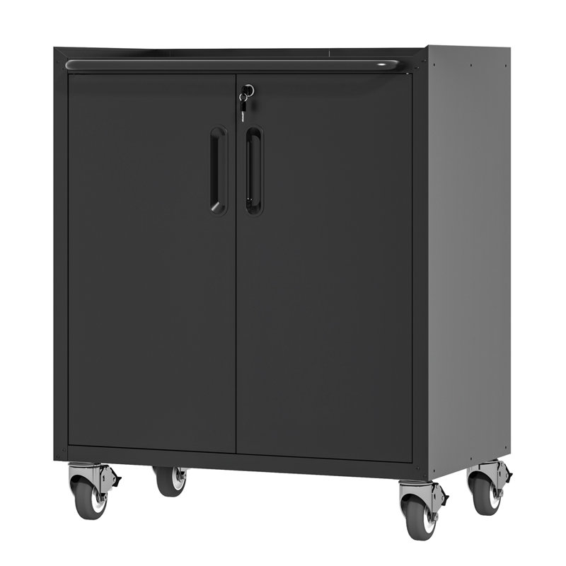 Garage Storage Cabinet, Black/Gray