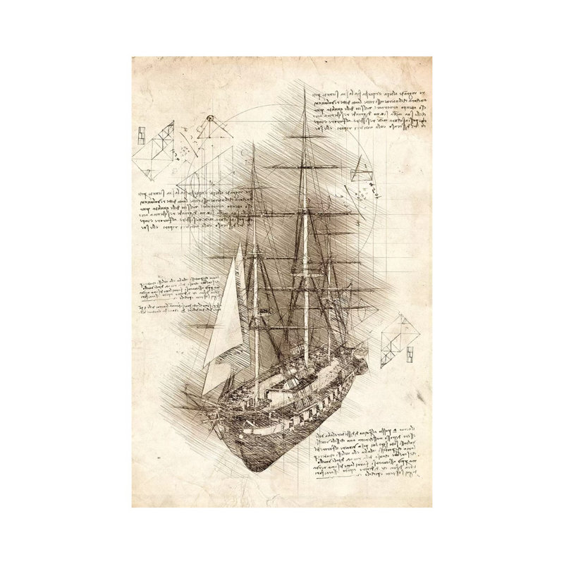«Old Sailing Ship Barque» par Cornell, impression sur toile tendue, H 26 po x l 18 po x 1,5 po