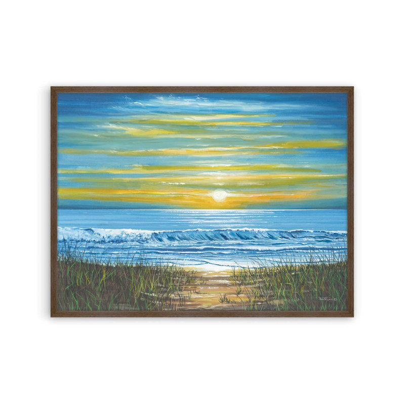 «Sunset» par John Rossini, reproduction d'art, 24 W x 18 H, Brown, Framed Print