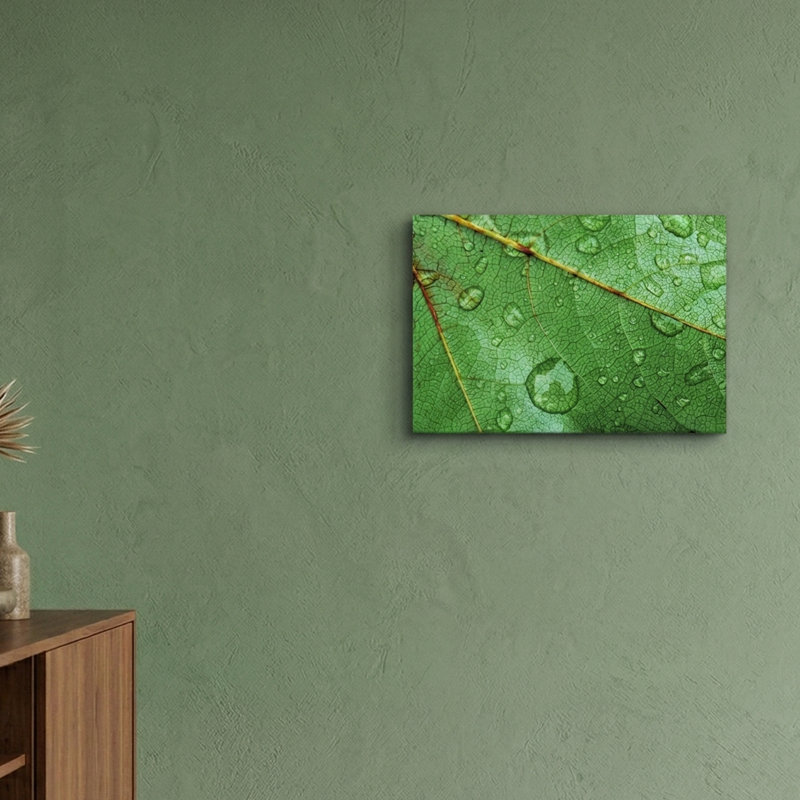 «Verdant Morning Dew», reproduction d'art botanique sur verre trempé sans cadre