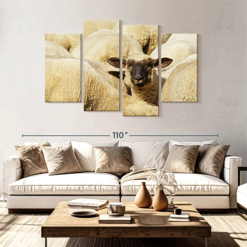 Brampt Sheep In Flock, 54" H x 84" W