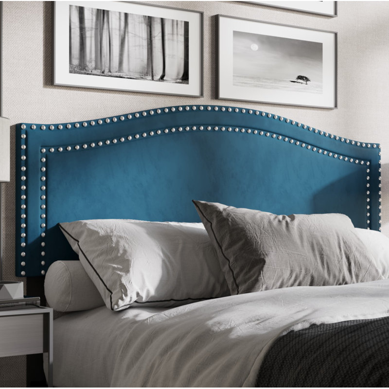 Tête de lit tapissier Duyne, Bleu marine, Simple