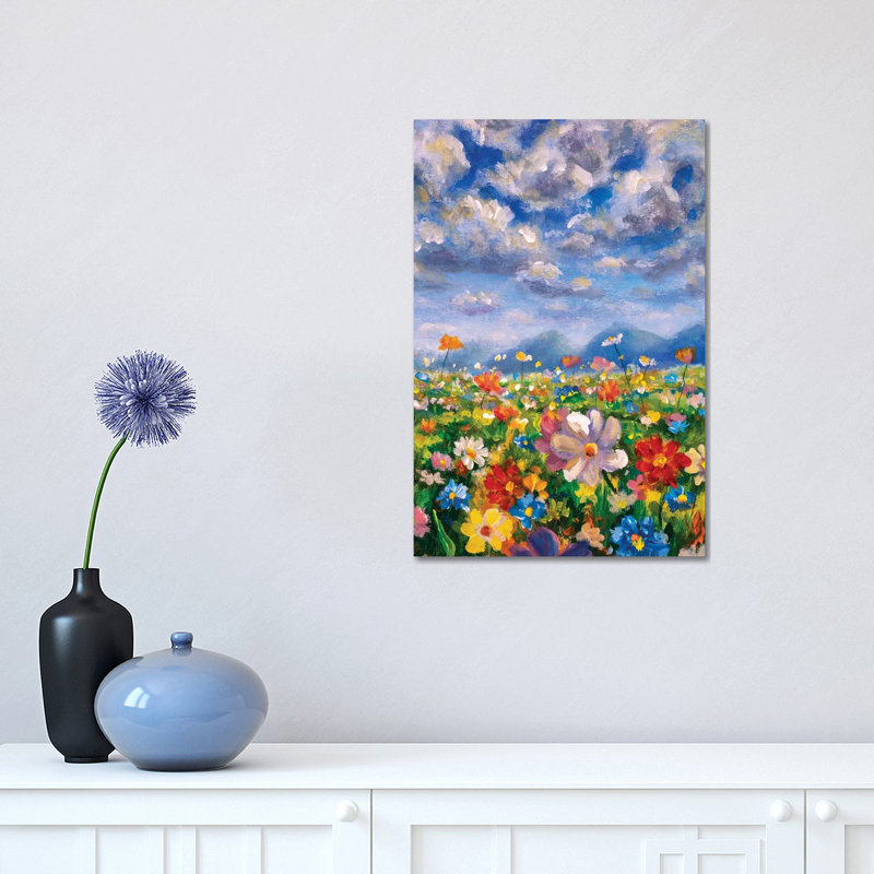 Wildflowers in the Mountains 1 Piece Wrapped Canvas Painting, 30.48 cm H x 45.72 cm W