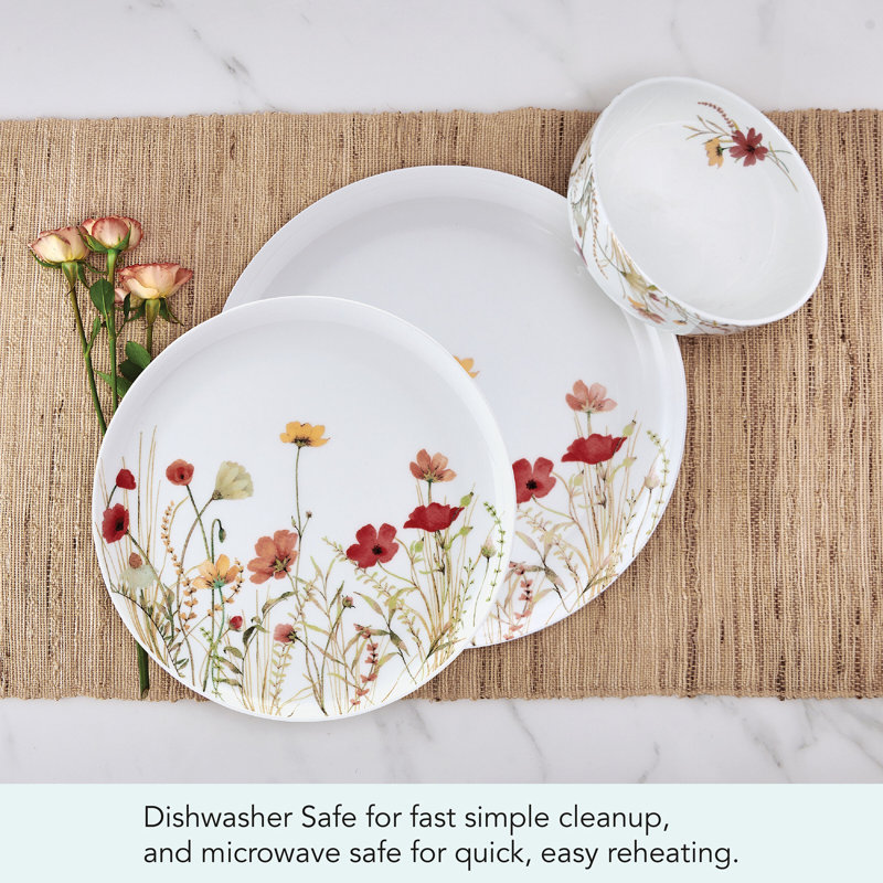 Mikasa Meadow Serenade Dinnerware Set, 12 Piece, Service For 4