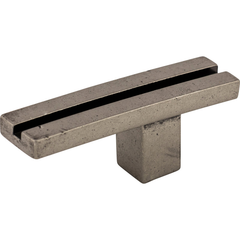 Inset Rail 2 5/8" Length Geometric Knob, Pewter Antique