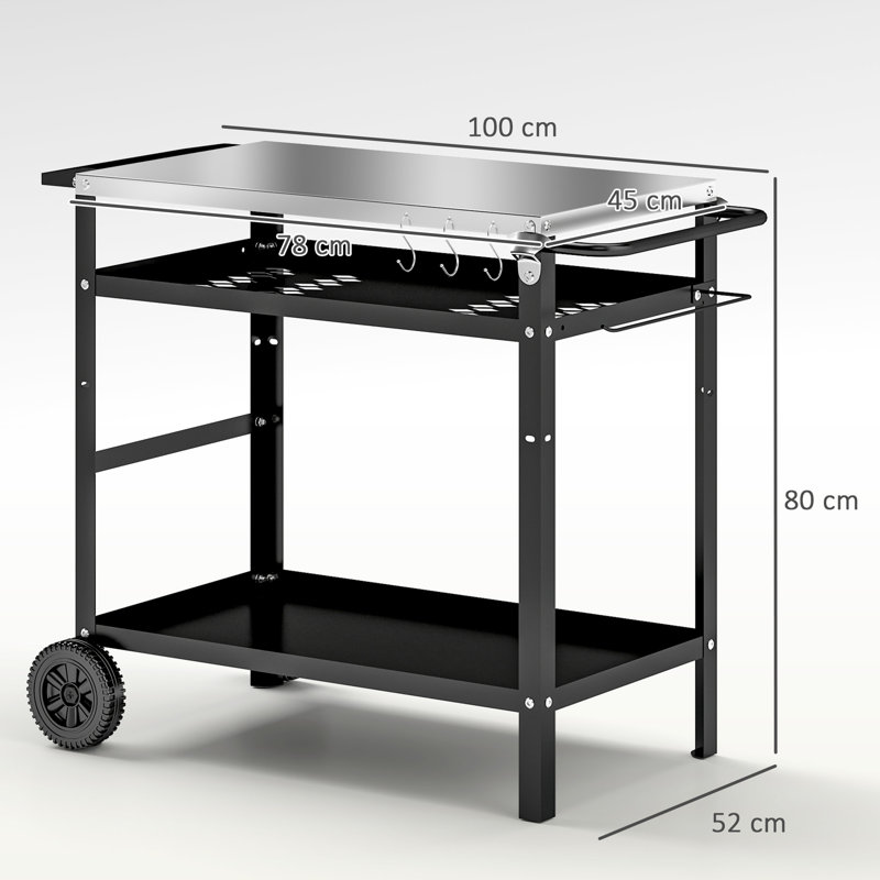 80cm H x 100cm W BBQ Trolley
