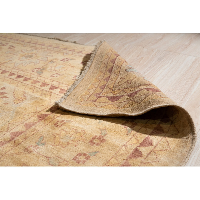 Beige Hand Knotted Wool Classic Oriental 13' x 20' Area Rug