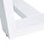 Table de salle à manger minimaliste avec plateau en verre trempé et support blanc, peut accueillir 6 à 8 personnes