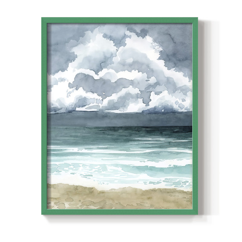 Impression encadrée South Beach Storm II - bois massif, Vert, H 10 po x l 8 po