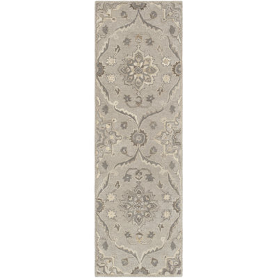 Tapis gris / beige en laine touffeté à la main Elko
