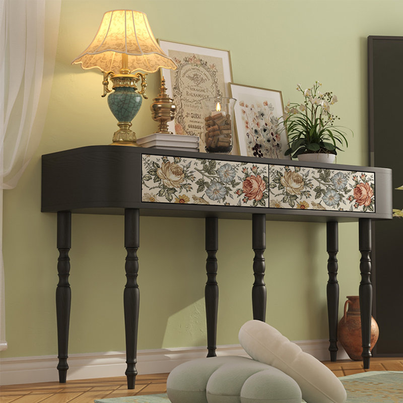 Élégante console en bois à pieds hauts, H 31,5 po x l 55,12 po x P 15,75 po