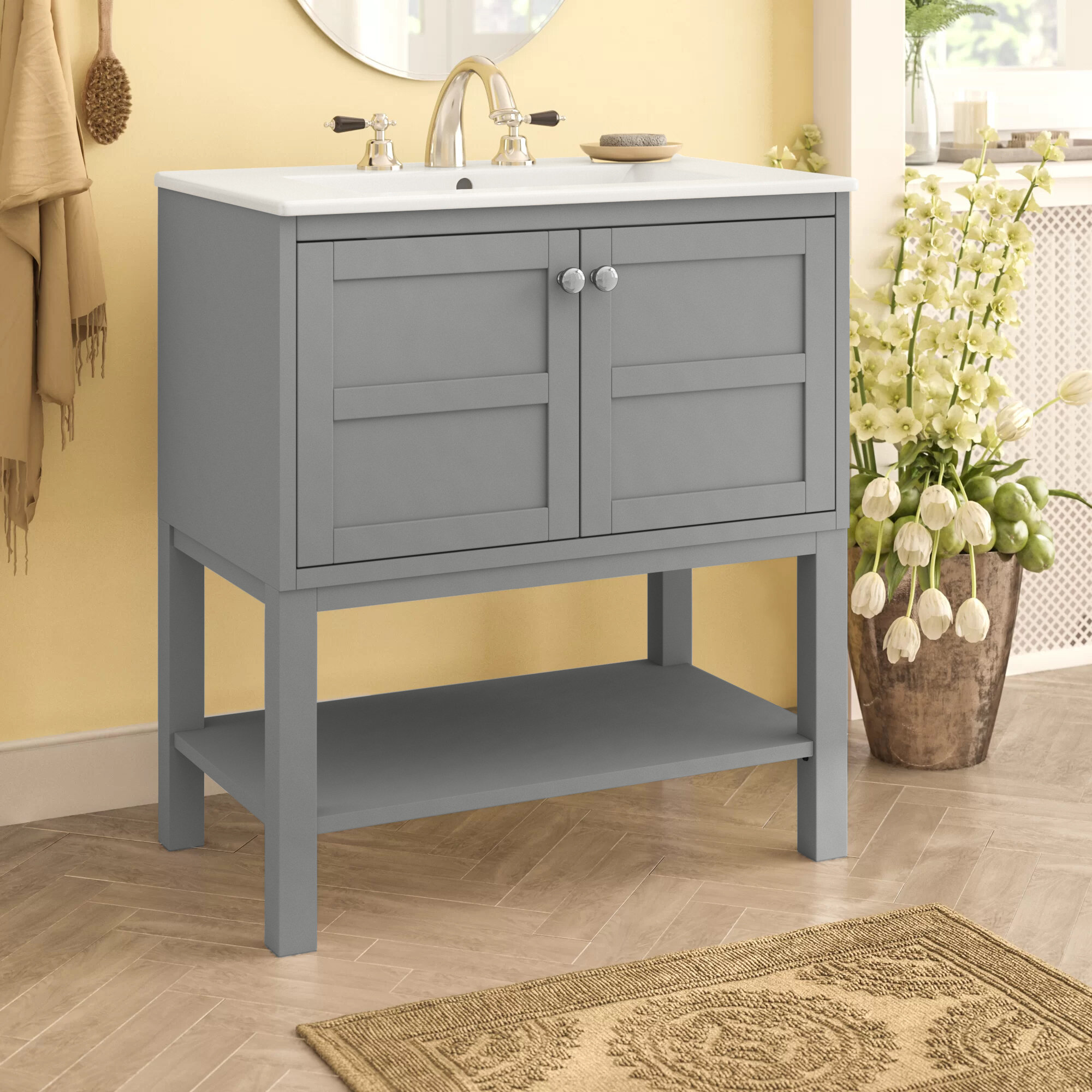 Lark Manor Hinckley 30.13'' Free Standing Single Bathroom Vanity with