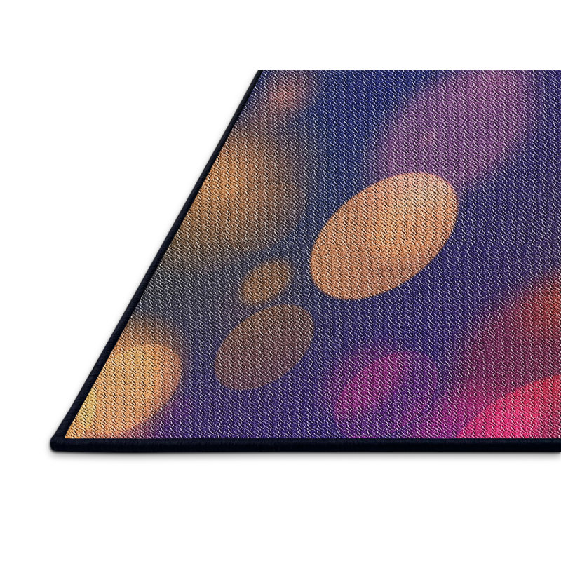Tapis décoratif mauve à pois, Rectangle 5 pi x 8 pi