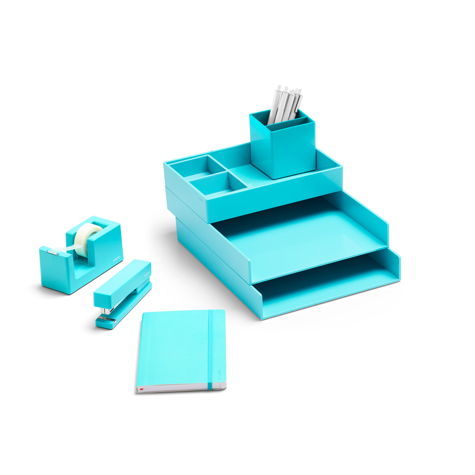 Dream Desk Plastic Desk Organizer, Aqua