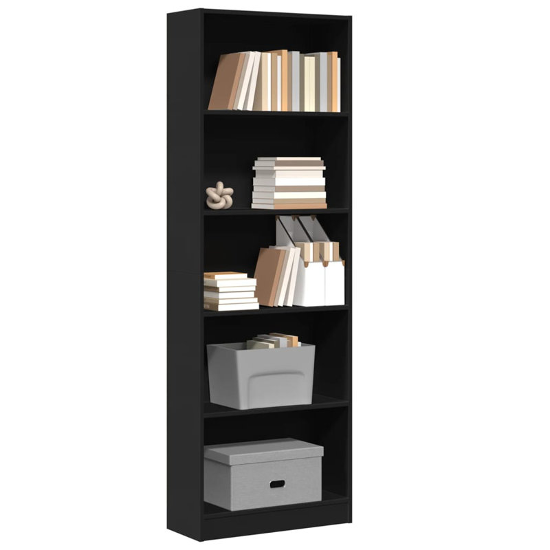athema Standard Bookcase, (4 Shelves) 143cmH x 36cmW x 30cmD, Black
