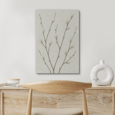 Reproduction d'art sur toile encadrée - œuvre d'art botanique rétro vintage minimaliste campagnard pour salon