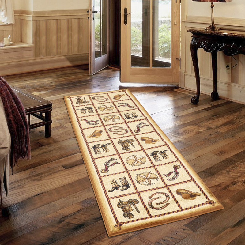 Beige Southwest Area Rug, 2 Ft. 7 In. X 7 Ft. 3 In., Runner 2'7" x 7'3"