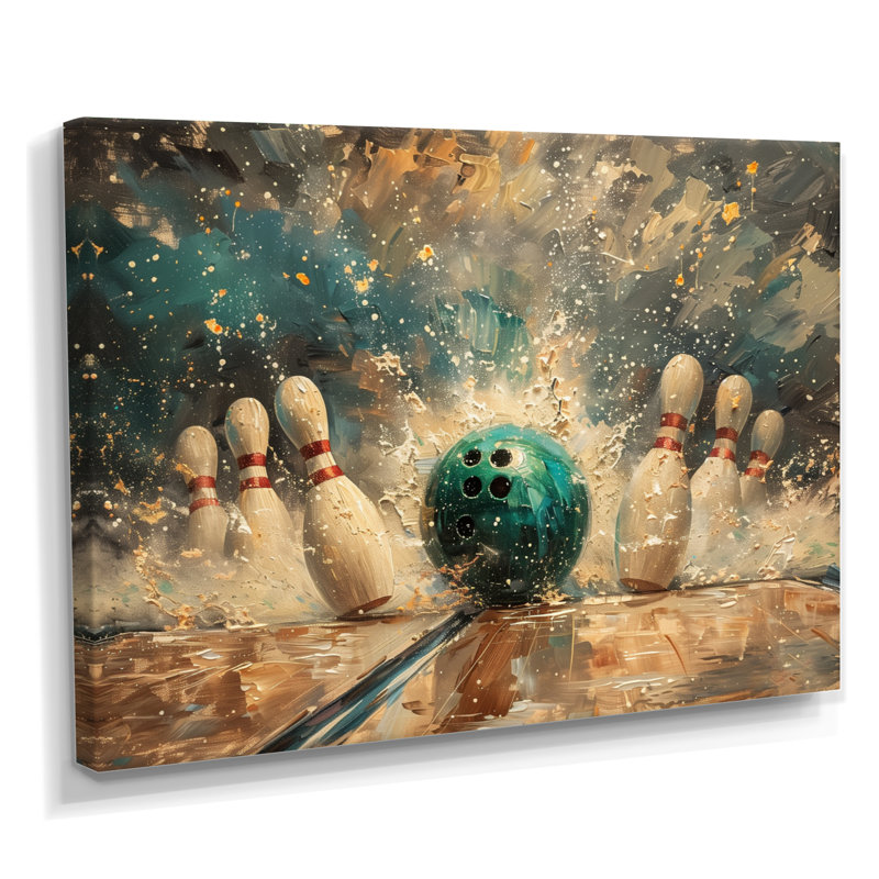 Savoie - Bowling, art mural encadré, H 34 po x l 44 po x P 1,5 po, Toile tendue
